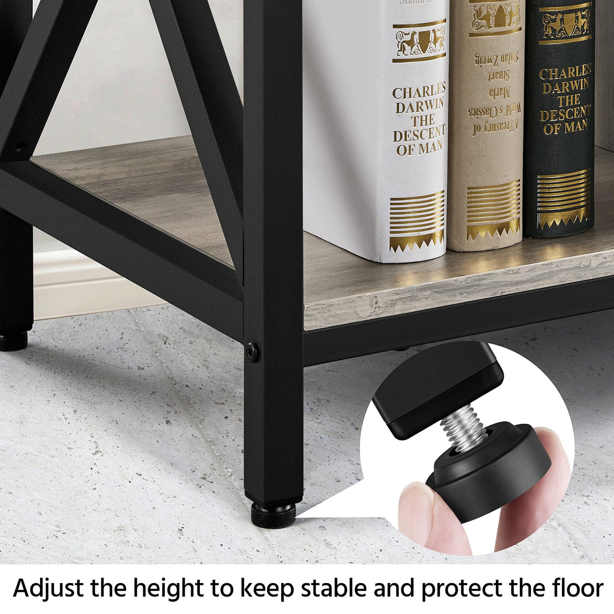 Yaheetech TV Stand for 65 inch TV Console Table with Storage Shelves Cabinet, 55" Wood Entertainment Center for Living Room, Industrial Modern Style TV Cabinet for Flat Screens, Gray Yaheetech