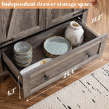 AMERLIFE 72" Tall Kitchen Pantry Storage Cabinet, Farmhouse Food Pantry Cabinet for Kitchen, Living Room, Dining Room, Adjustable Shelves and Drawer, Rustic Grey AMERLIFE