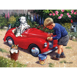 Bits and Pieces – Large 300 Piece Jigsaw Puzzle for Adults – Washing The Car - Adorable Cute Family Jigsaw Puzzle by Kevin Walsh, Completed Puzzle Size: 18" x 24" Bits and Pieces