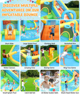 Whubefy 12.8x12FT Water Bounce House for Kids, 13-in-1 Inflatable Water Park with Catch Ball Set/Punching Bag/Toss Rings/Water Soaker Balls/Splash Pool/Water Cannon/Climbing Wall/Basketball Hoop Whubefy