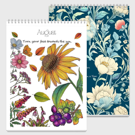 Set of 2 - Adult Coloring Book Seasonal Blossoms & Mandalas with Exquisite Patterns, Ideal Art for Women & Teens, Markers Recommended, Thick Paper, Spiral Bound, Anxiety and Depression, VKYE VKYE