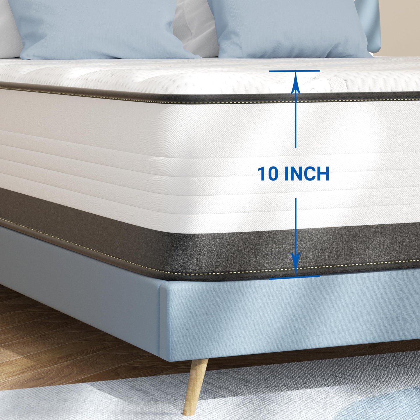 SEMIELO Full Size Mattress, 10 Inch Full Mattress in a Box, Hybrid Mattress with Memory Foam and Pocketed Coils for Breathable and Durable Support, CertiPUR-US Certified