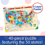 The Learning Journey Lift & Learn Puzzle - USA Map Puzzle for Kids - Preschool Toys & Gifts for Boys & Girls Ages 3 and Up - United States Puzzle for Kids - Award Winning Toys The Learning Journey