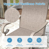 DIFY 9 Pieces Outdoor Patio Dining Set for 8, Swivel Dining Chairs with Sandshell Textilene and 60" Sandshell Round Metal Dining Table, Outdoor Table and Chairs for Lawn Garden Backyard Deck DIFY