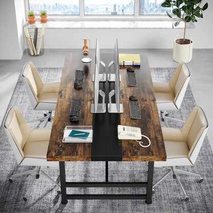 Tribesigns 6FT Conference Table, 71 in Meeting Table, Rectangular Seminar Table, Modern Conferernce Room Table, Large Computer Desk for Office, Boardroom, Meeting Room - WoodArtSupply