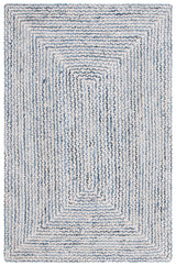 SAFAVIEH Braided Collection Area Rug - 5' x 8', Blue & Ivory, Handmade Farmhouse Cotton, Ideal for High Traffic Areas in Living Room, Bedroom (BRD260M) SAFAVIEH