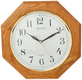 SEIKO 12 Inch Octagonal Solid Oak Wall Clock Seiko