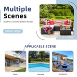 Vongrasig 5 Piece Patio Furniture Sets, All-Weather PE Rattan Wicker Outdoor Sectional Couch, Small Patio Conversation Set with Glass Table for Garden Pool, Beige Vongrasig