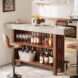 Tribesigns 63-Inch Large Home Bar Unit, 2-Tier Kitchen Island Mini Bar Height Pub Table with Footrest, Modern Coffee Bar Cabinet for Dining Room, Bistro, Living Room Tribesigns