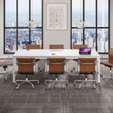 Tribesigns 6.5 FT Conference Room Table, 78.74" W x 27.56" D Large Office Conference Table, Modern Seminar Meeting Table for Boardroom. (Only Table) (White) Visit the Tribesigns Store