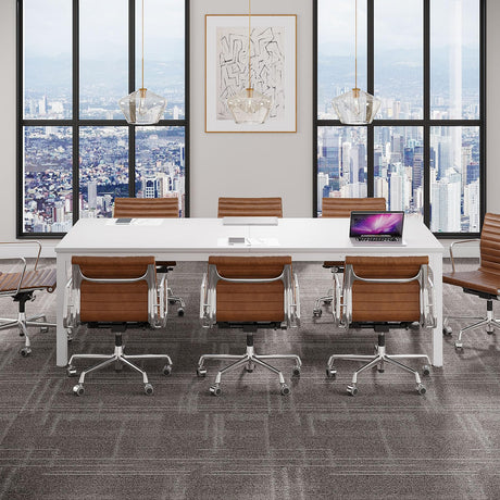 Tribesigns 6.5 FT Conference Room Table, 78.74" W x 27.56" D Large Office Conference Table, Modern Seminar Meeting Table for Boardroom. (Only Table) (White) Visit the Tribesigns Store