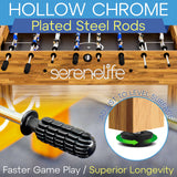 SereneLife 48in Competition Sized Foosball Table, Soccer for Home, Arcade Game Room, w/ 2 Balls, 2 Cup Holders 2x4ft for Man Cave or Basement - Standing or Tabletop SereneLife