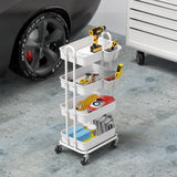 Simple Houseware Heavy Duty 4-Tier Utility Rolling Cart, White Simple Houseware