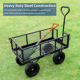 BILT HARD 880 lbs 10" Flat Free Tires Steel Garden Cart with 180° Rotating Handle and Removable Sides, Heavy Duty 4 Cu.Ft Capacity Utility Garden Carts and Wagons BILT HARD