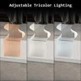 ECACAD Modern LED Coffee Table with 2 Drawers, Tempered Glass Top & Remote Control, Rectangle Coffee Center Table for Living Room & Reception Room, White 31.5”D x 55.1”W x 11.8”H ECACAD