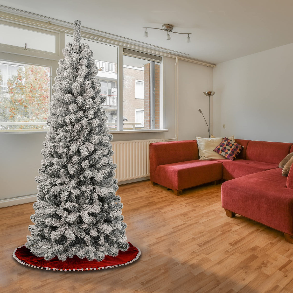 National Tree Company First Traditions Acacia Flocked Tree Medium Christmas Tree, 6 ft National Tree Company