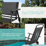 Vongrasig 6 Piece Folding Patio Dining Set,Small Metal Outdoor Garden Patio Table and Chair Set w/Umbrella for Lawn,Deck,Backyard,Black Vongrasig