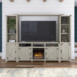 Bush Furniture Knoxville Farmhouse Stand for 75 Inch TV, Living Room Media Console with Storage, 65W, White Bush Business Furniture