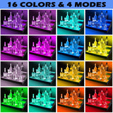 Royxen LED Lighted Liquor Bottle Shelf 3 Tier, 24 Inch Bar Shelf with Remote, Bottle Stand Multicolor Lighting Modes for Bars Royxen