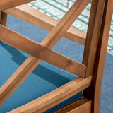 Christopher Knight Home Jordan Outdoor 5 Piece Acacia Wood Dining Set, Teak Finish/Blue Christopher Knight Home