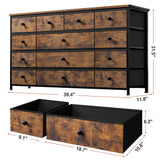 EnHomee TV Stand for 55" TV with 13 Drawers, Long Dresser TV Stand for Bedroom, Large Dressers & Chest of Drawers for Bedroom Living Room Entry, Sturdy Metal Frame,39.4"Wx 31.5"H x 11.8"D,Rustic Brown EnHomee