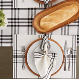 DII Home Sweet Farmhouse Plaid Tabletop Collection, Placemat Set, 13x19, French Stripe Black, 6 Piece DII