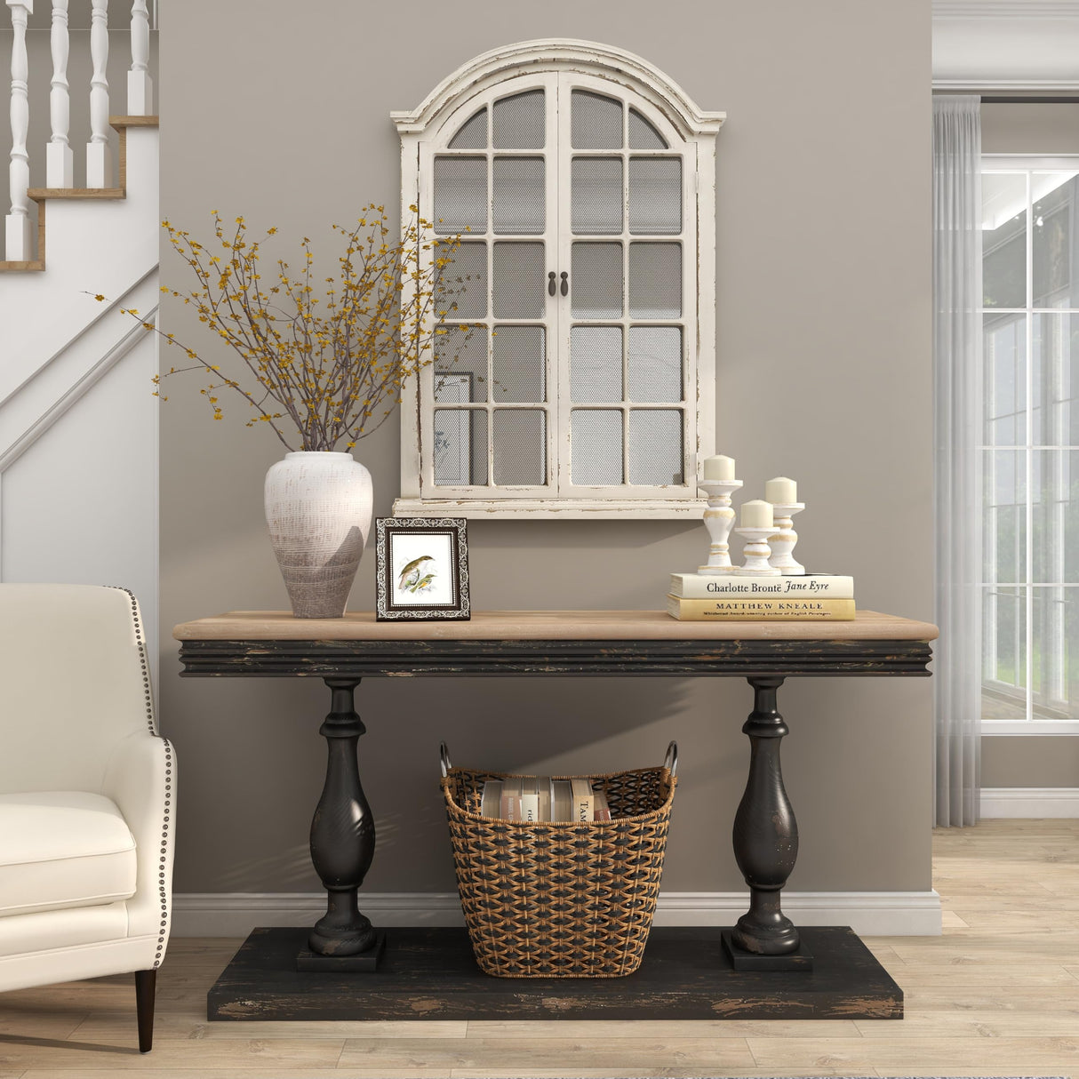 Deco 79 Wood Decorative Candle Holder Turned Style Candle Stand, Set of 3 Candlestick Holder 8", 6", 4"H, White Deco 79