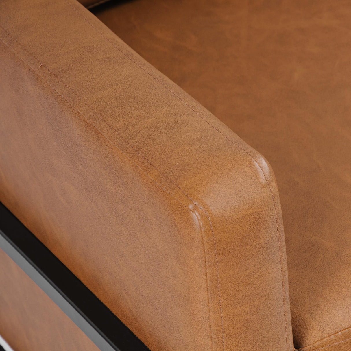 HomePop Modern Metal Frame Accent Chair Home Décor|Accent Chairs for Living Room & Bedroom - Carmel Faux Leather HomePop