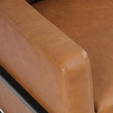 HomePop Modern Metal Frame Accent Chair Home Décor|Accent Chairs for Living Room & Bedroom - Carmel Faux Leather HomePop