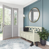 Amherst Solid Wood 48-Inch Entryway Storage Bench in Antique White SIMPLIHOME