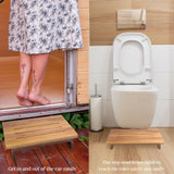 Perfnique Wooden Step Stool, 3.5" One Step Stool for Adults Kids, 200lb. Load Non-Slip Acacia Wood Step Stools for High Beds, One Step Ladder for Bedroom, Kitchen, Bathroom (Natural,3.5in) PERFNIQUE