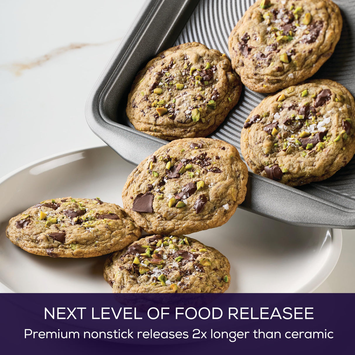 Circulon Nonstick Bakeware Set, Nonstick Cookie Sheet / Baking Sheet - 2 Piece, Gray Circulon