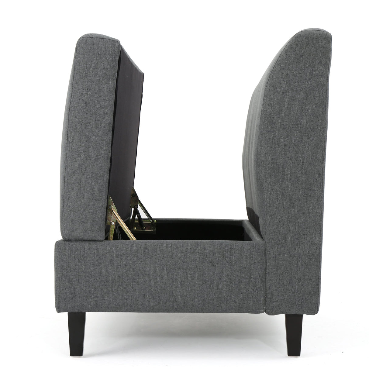 GDFStudio Christopher Knight Home Tovah Fabric Storage Loveseat, Charcoal GDFStudio