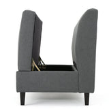 GDFStudio Christopher Knight Home Tovah Fabric Storage Loveseat, Charcoal GDFStudio
