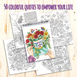 ColorIt Colors of Inspiration, Volume II - Inspirational Quotes and Positive Affirmations Adult Coloring Book, 50 Original Designs, Spiral Binding, Lay Flat Hardback Book Cover, Ink Blotter