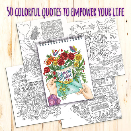 ColorIt Colors of Inspiration, Volume II - Inspirational Quotes and Positive Affirmations Adult Coloring Book, 50 Original Designs, Spiral Binding, Lay Flat Hardback Book Cover, Ink Blotter ColorIt