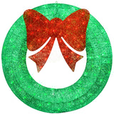 48Inch 4FT Large Christmas Wreath - Outdoor Christmas Wreaths with LED Lights,Extension Cable, Xmas Decorations for Door Outdoor Indoor Wall Home - Green HOYECHI