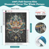 SENQAO Diamond Art Kits for Adults - Mandala Lotus Flower Diamond Painting Kits DIY 5D Full Drill Diamond Dots Paintings with Diamonds Gem Art and Crafts for Home Decor 12x16 Inch SENQAO