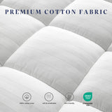 Full Size Thick Mattress Pad with 100% Cotton Cover - Naturally Skin-Friendly and Breathable, Unique Deep Pocket Design Up to 22" (54 x 75 Inches, White) Soft and lofty