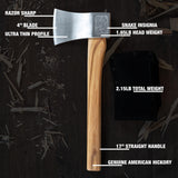 The Bad Axe: World Axe Throwing League Premium Competition Throwing Axe with Throwing Hatchet Nylon Sheath and Hickory Wooden Handle WATL