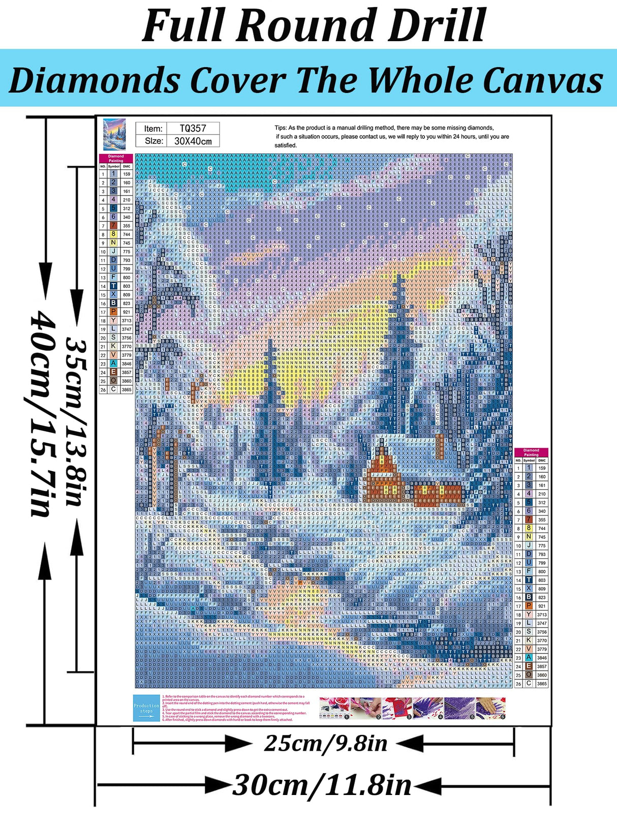 Winter Landscape Diamond Art Kits for Adults,5D Forest Lake Diamond Painting Kits for Adults Beginners,DIY Full Round Drill Diamond Dot Painting Gem Art Kits for Adult,Home Wall Decor 11.8x15.7 Inch VCLKDIY