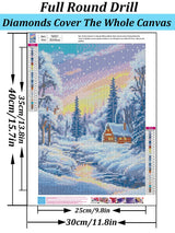 Winter Landscape Diamond Art Kits for Adults,5D Forest Lake Diamond Painting Kits for Adults Beginners,DIY Full Round Drill Diamond Dot Painting Gem Art Kits for Adult,Home Wall Decor 11.8x15.7 Inch VCLKDIY