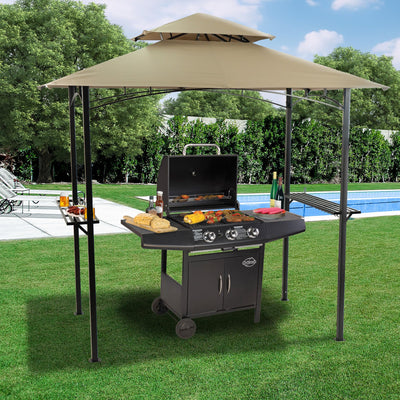 Kozyard Andra Soft Top BBQ Canopy - 8'X5' Outdoor Grill Gazebo Grill Canopy (Tent) with 4pcs Detachable LED Light, Perfect for Barbecue & Grill, Outdoor Canopy