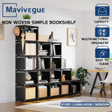 Mavivegue 18-Cube Extra Large Storage Organizer - Versatile Black Bookshelf for Home and Office Mavivegue