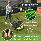 GreenSweep V2 - Artificial Grass Electric Sweeper Rake Vacuum 45L Collection Bag,5 Adjustable Heights, Foldable Handle RGS Living