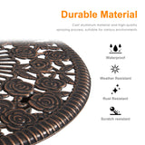 HOMEFUN Bistro Table and Chairs Set of 2 Outdoor 3 Piece Patio Set, Rose Pattern Cast Aluminum Bistro for Garden Balcony, Durable Rust All-Weather Resistance, Rose Bronze HOMEFUN