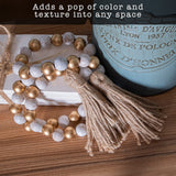 Wooden Bead Garland Decor, Wood Beads Garland Decorative Beads, Wooden Beads Garland, Wood Bead Garland Farmhouse, Wood Bead Garland Tassels, Boho Tassel Garland Beads Decor Beads Wooden Garland Beads MAINEVENT