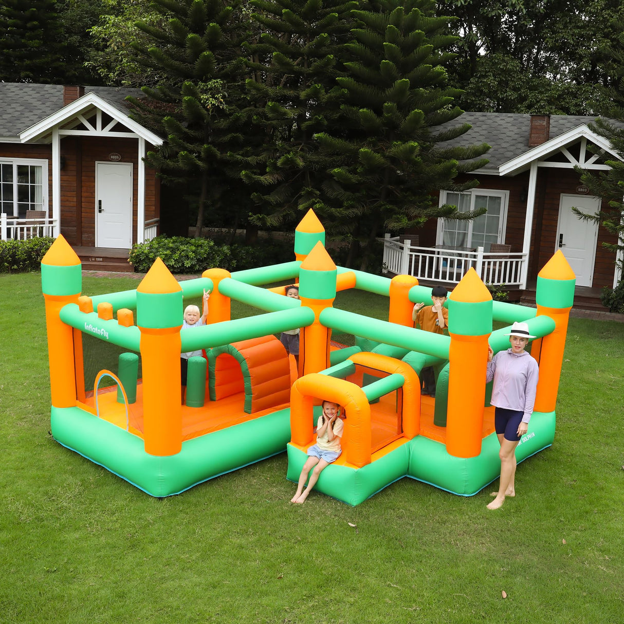 Inflatable Bounce House Kids Obstacle Bouncy Castle for Outdoor Indoor INFLATEFLY