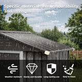 JY QAQA 5x3 FT Metal Outdoor Garden Storage Shed, Waterproof Metal Garden Sheds with Window and Lockable Double Door, Weather Resistant Steel Tool Storage House Shed for Patio, Lawn Gray JY QAQA PET