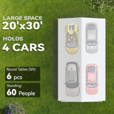 YITAHOME 20x30 ft Party Tent Heavy Duty Outdoor Wedding Event Shelters Upgraded Galvanized Canopy with Large White Roof, Removable PVC Sidewalls & 3 Storage Bags YITAHOME